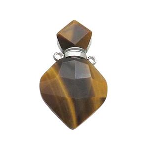 Natural Tiger Eye Stone Perfume Bottle Pendant, approx 18-30mm