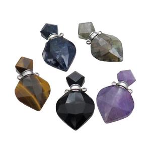 Natural Gemstone Perfume Bottle Pendant Mixed, approx 18-30mm