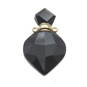 Natural Black Onyx Agate Perfume Bottle Pendant, approx 18-30mm