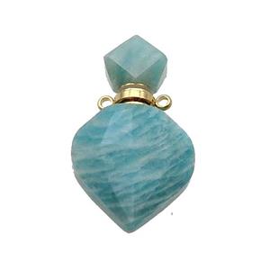 Natural Green Amazonite Perfume Bottle Pendant, approx 18-30mm