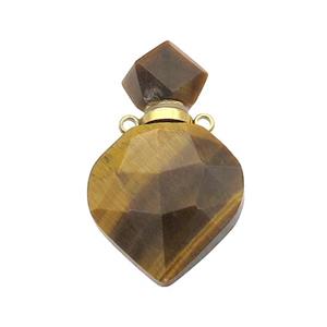 Natural Tiger Eye Stone Perfume Bottle Pendant Yellow, approx 18-30mm