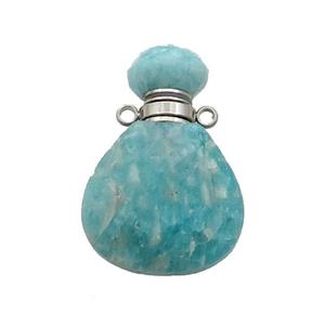 Natural Green Amazonite Perfume Bottle Pendant, approx 17-24mm