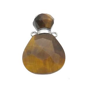 Natural Tiger Eye Stone Perfume Bottle Pendant Yellow, approx 17-24mm