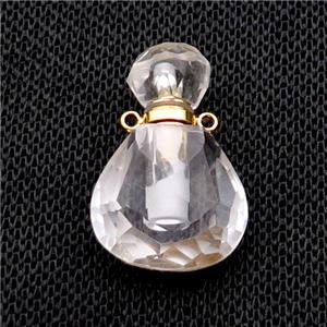 Crystal Quartz Perfume Bottle Pendant, approx 17-24mm