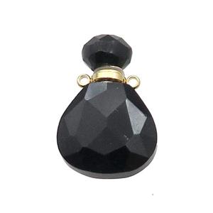 Natural Black Onyx Agate Perfume Bottle Pendant, approx 17-24mm