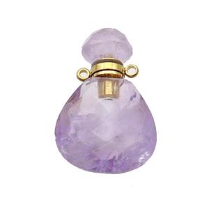 Natural Amethyst Perfume Bottle Pendant Lt.purple, approx 17-24mm