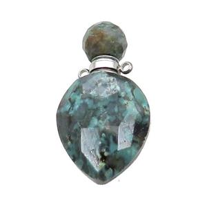 Natural African Turquoise Perfume Bottle Pendant Green, approx 20-38mm