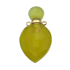 Natural Lemon Jade Perfume Bottle Pendant, approx 20-38mm