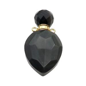 Natural Black Onyx AGate Perfume Bottle Pendant, approx 20-38mm
