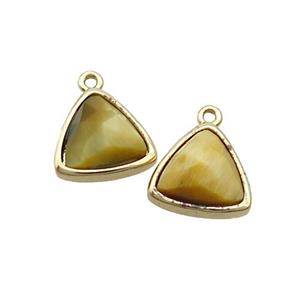Golden Tiger Eye Stone Triangle Pendant Gold Plated, approx 12.5mm