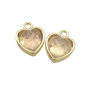 Rose Quartz Heart Pendant Gold Plated, approx 11mm