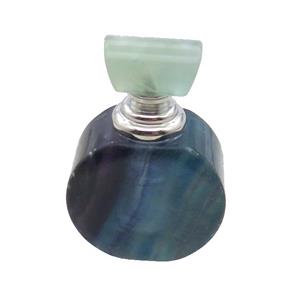 Fluorite Perfume Bottle Pendant Multicolor, approx 25x40x60mm