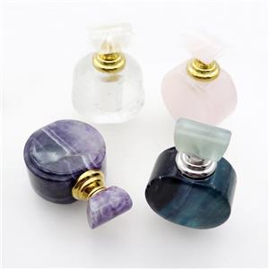 Mix Gemstone Perfume Bottle Pendant, approx 25x40x60mm