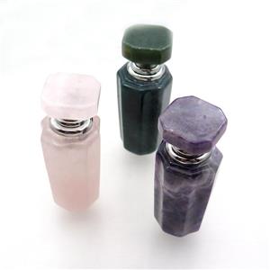 Mix Gemstone Perfume Bottle Pendant Nohole, approx 30-70mm