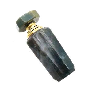 Green Moss Agate Perfume Bottle Pendant, approx 30-70mm