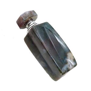 Green Moss Agate Perfume Bottle Pendant, approx 25x30-80mm