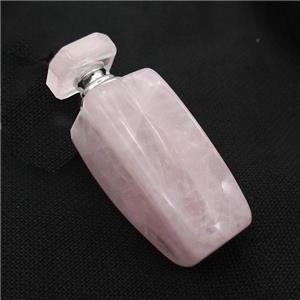 Pink Rose Quartz Perfume Bottle Pendant, approx 25x30-80mm