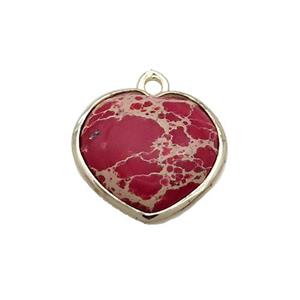 Red Imperial Jasper Heart Pendant, approx 17mm