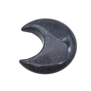 Blue Sandstone Moon Pendant Undrilled Nohole, approx 28-30mm