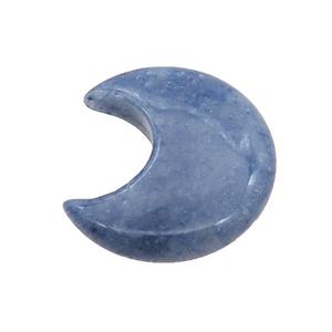Blue Aventurine Moon Pendant Undrilled, approx 28-30mm