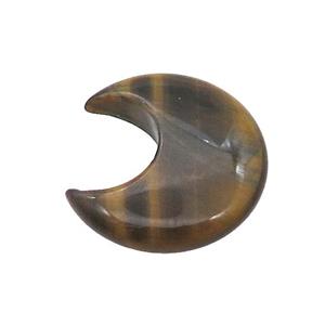 Tiger Eye Stone Moon Pendant Undrilled, approx 28-30mm