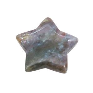 Indian Agate Star Pendant Undrilled, approx 30mm
