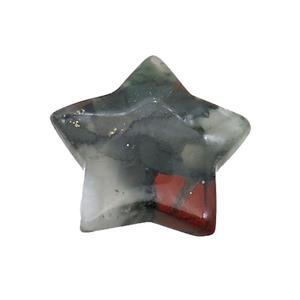 African Bloodstone Star Pendant Undrilled, approx 30mm