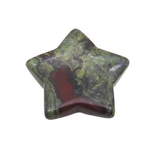 Dragon Bloodstone Star Pendant Undrilled, approx 30mm
