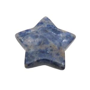 Blue Dalmatian Jasper Star Pendant Undrilled, approx 30mm