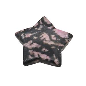 Rhodonite Star Pendant Undrilled, approx 30mm