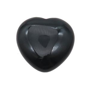 Black Onyx Agate Heart Pendant Undrilled Nohole, approx 30mm