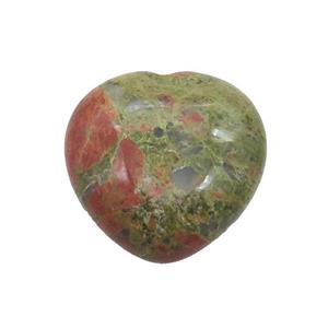 Unakite Heart Pendant Undrilled, approx 30mm