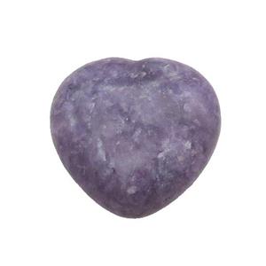 Purple Lepidolite Heart Pendant Undrilled, approx 30mm