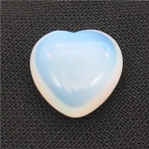 White Opalite Heart Pendant Undrilled, approx 30mm