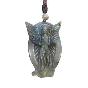 Natural Labradorite Necklace Angel, approx 30-50mm