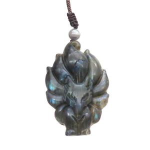Natural Labradorite Necklace Fox, approx 30-45mm