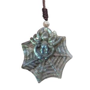 Natural Labradorite Necklace Spider, approx 45mm