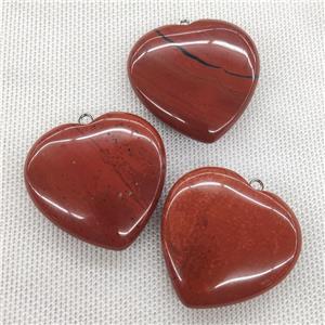 Natural Red Jasper Heart Pendant, approx 40mm