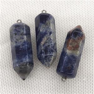 Natural Blue Sodalite Bullet Pendant, approx 15-45mm