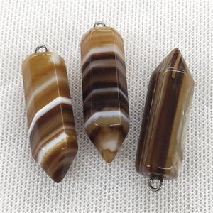 Natural Coffee Agate Bullet Pendant, approx 15-45mm