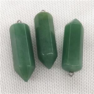 Natural Green Aventurine Bullet Pendant, approx 15-45mm