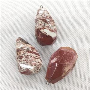 Natural Red Jasper Pendant Freeform Faceted, approx 20-40mm