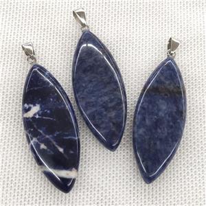 Natural Blue Sodalite Leaf Pendant, approx 20-50mm