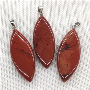 Natural Red Jasper Leaf Pendant, approx 20-50mm