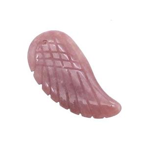 Pink Chinese Rhodonite Angel Wings Pendant, approx 17-35mm