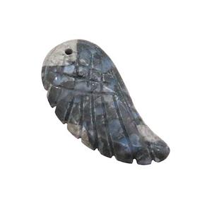 Gray Opal Angel Wings Pendant, approx 15-30mm