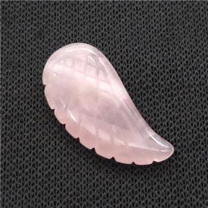 Natural Pink Rose Quartz Angel Wings Pendant, approx 17-35mm