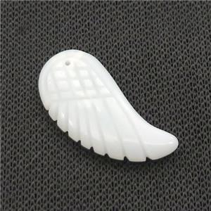 White Jade Angel Wings Pendant, approx 15-30mm