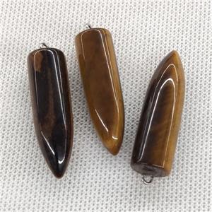 Natural Tiger Eye Stone Bullet Pendant, approx 10-40mm