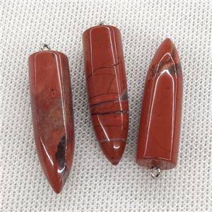 Natural Red Jasper Bullet Pendant, approx 10-40mm